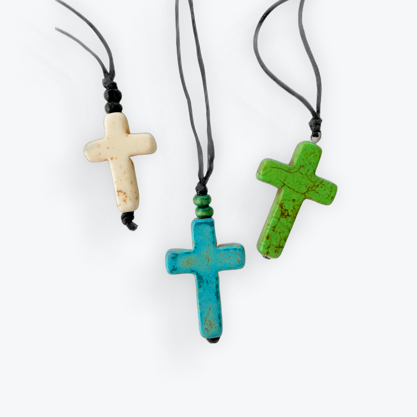 Natural stone cross necklace deals